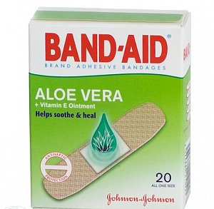 Band-Aid Пластырь антисептический с алоэ и витамином E 20 шт.