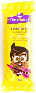 Гематоген в глазури с кедровым орехом 40г Гемаnutген