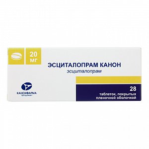 Эсциталопрам Канон таблетки покрытые пленочной оболочкой 20 мг 28 шт.
