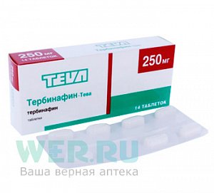 Тербинафин-Тева таблетки 250 мг 14 шт.