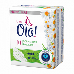 Ola Прокладки Ultra Normal солнечная ромашка 10 шт.
