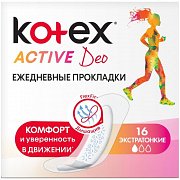 Kotex Прокладки ежедневные экстратонкие Active Deo 16 шт.
