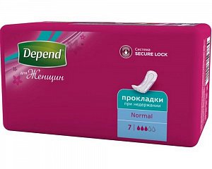 Depend Прокладки Normal для женщин при недержании 7 шт.