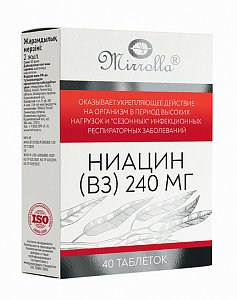 Ниацин В3 капсулы 240 мг 40 шт. Мирроллв (БАД)