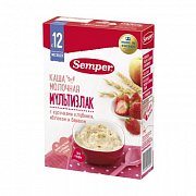 Semper Каша Мультизлак с кусочками клубники, яблоком и бананом молочная с 12 мес. 200 г