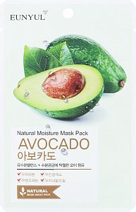 Eunyul Маска тканевая для лица с экстрактом авокадо 22 мл 5 шт. Natural Moisture Mask Pack Avocado