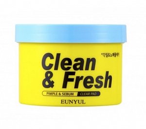 Eunyul Диски очищающие с кислотами 70 шт. Clean & Fresh Pimple & Sebum Clear Pad