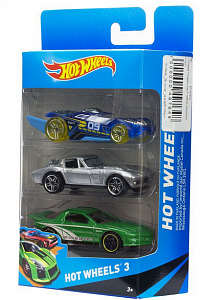 Hot Wheels 5904К Набор Подарочный 3 Машинки (Зеленый, Серый, Голубой)