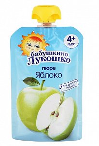 Бабушкино лукошко Пюре Яблоко 90 г пауч 4м+