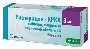 Рисперидон - КРКА таблетки покрытые оболочкой 3 мг 20 шт.