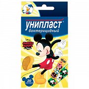 Лейкопластырь бактерицидный детский Микки Маус 20 шт. Унипласт Лейкопластырь бактерицидный детский Микки Маус 20 шт. Унипласт