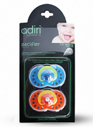 Adiri Пустышка Logo Pacifiers 2 шт. р. 1 0-6 мес. blue and orange