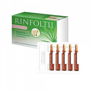Ринфолтил Лосьон для женщин от выпадения волос усиленная формула ампулы 10 мл 10 шт.
