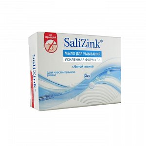 Салицинк мыло для умывания для чувствительной кожи с белой глиной 100г