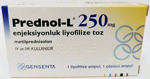 Преднол-Л лиофилизат для приготовления раствора для внутривенного и внутримышечного введения 250 мг флакон 1 шт.+растворитель вода д/инъекций 4 мл ампула 1 шт.