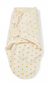 Summer Infant Конверт SwaddleMe Organic пеленальный на липучке размер S/M кремовый/кружочки