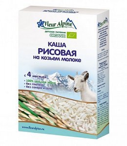 Fleur Alpine Каша молочная рисовая Organic на козьем молоке, 4 мес. 200 г