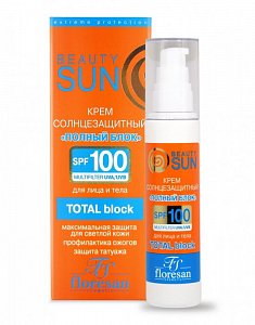 Флоресан Ф-285 Beauty Sun Крем солнцезащитный полный блок SPF100 75 мл