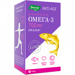 Двойная Омега-3 Anti-Age капсулы 700 мг 30 шт. Эвалар (БАД)