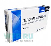Левофлоксацин  таблетки покрытые пленочной оболочкой 500 мг 5 шт. Левофлоксацин