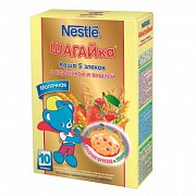 Nestle Каша Шагайка 5 злаков молочная с клубникой и вишней с 10 мес. 200 г