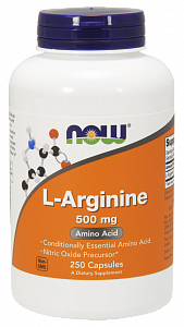 NOW L-Аргинин капсулы 500 мг 250 шт. (БАД)