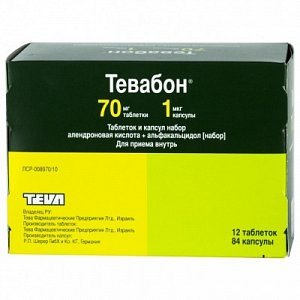 Тевабон набор таблетки 70 мг+капсулы 1 мкг 84 шт.