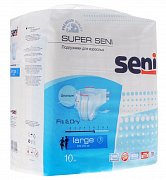 Seni Super Подгузники для взрослых р.L 10шт. (100-150см) Seni Super Подгузники для взрослых р.L 10шт. (100-150см)