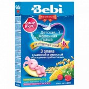 Bebi Premium Каша молочная Для сладких снов 3 злака малина мелисса с 6 мес. 200 г Bebi Premium Каша молочная Для сладких снов 3 злака малина мелисса с 6 мес. 200 г