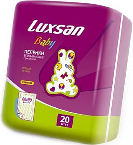 Luxsan Baby Пеленки впитывающие 60х90 см 20 шт.