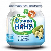 ФрутоНяня Пюре Цветная капуста с кабачком с 5 мес. 80 г ФрутоНяня Пюре Цветная капуста с кабачком с 5 мес. 80 г