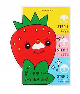 Tony Moly Маска очищающая трехступенчатая Runaway Strawberry Seeds 3-step Nose Pack 6 г